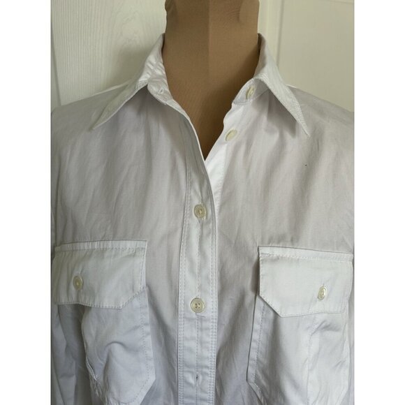 Madewell $88 Poplin Utility-Pocket Button-Up Shirt, White Size 4 NU471 - Picture 7 of 15